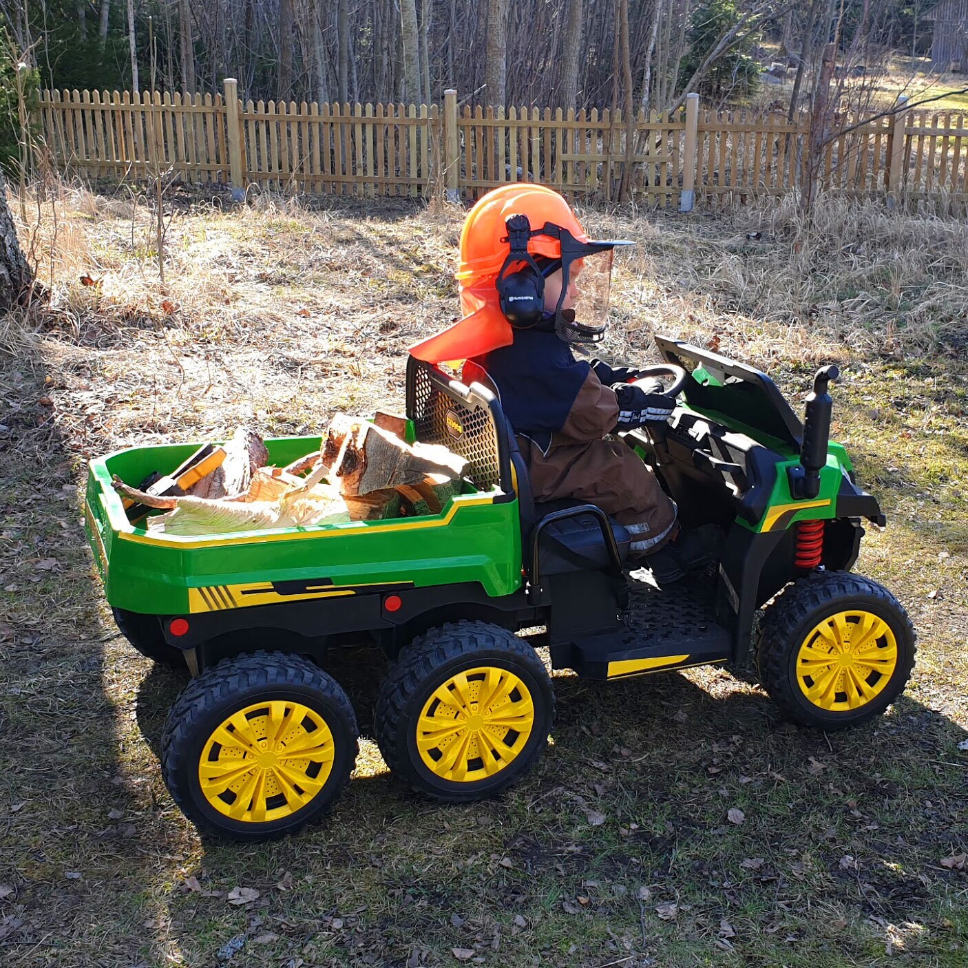 Elbil Truckster 4WD tvåsits 12V - Grön-Grå
