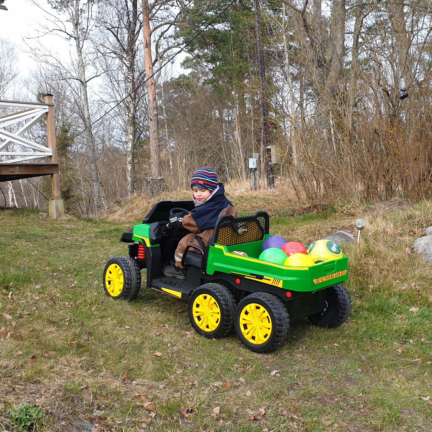 Elbil Truckster 4WD tvåsits 12V - Grön-Grå