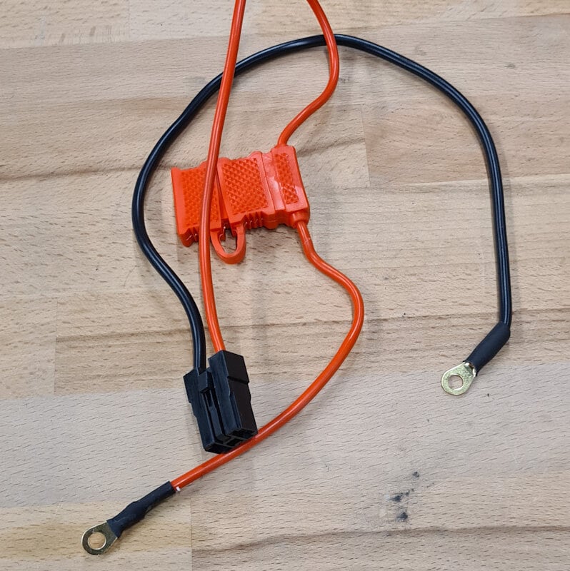 Säkringshållare med kabel, flatstiftsäkring Svart Stiftkontakt / Skruvpoler ATV