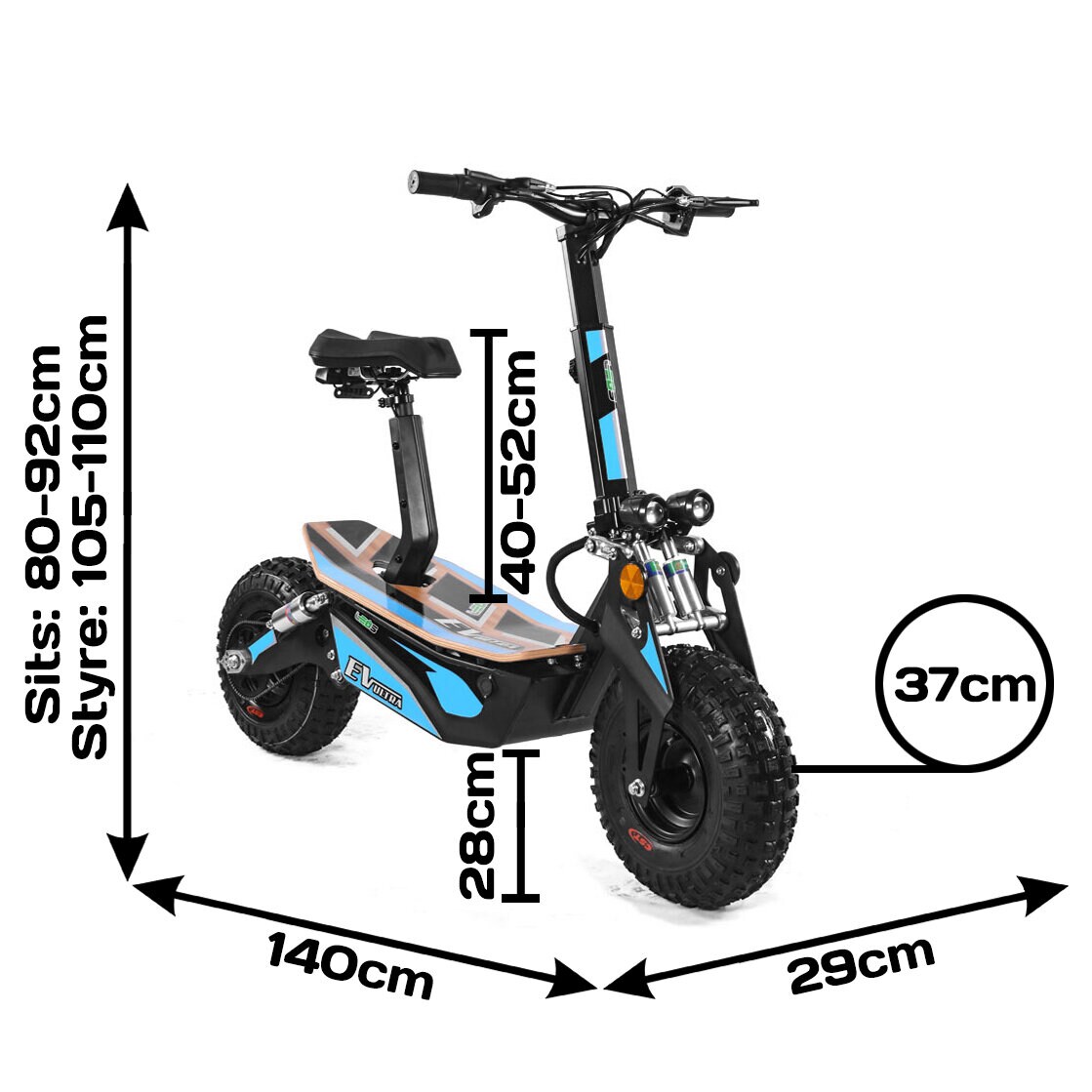 Elscooter EV-Ultra 2000W Borstlös