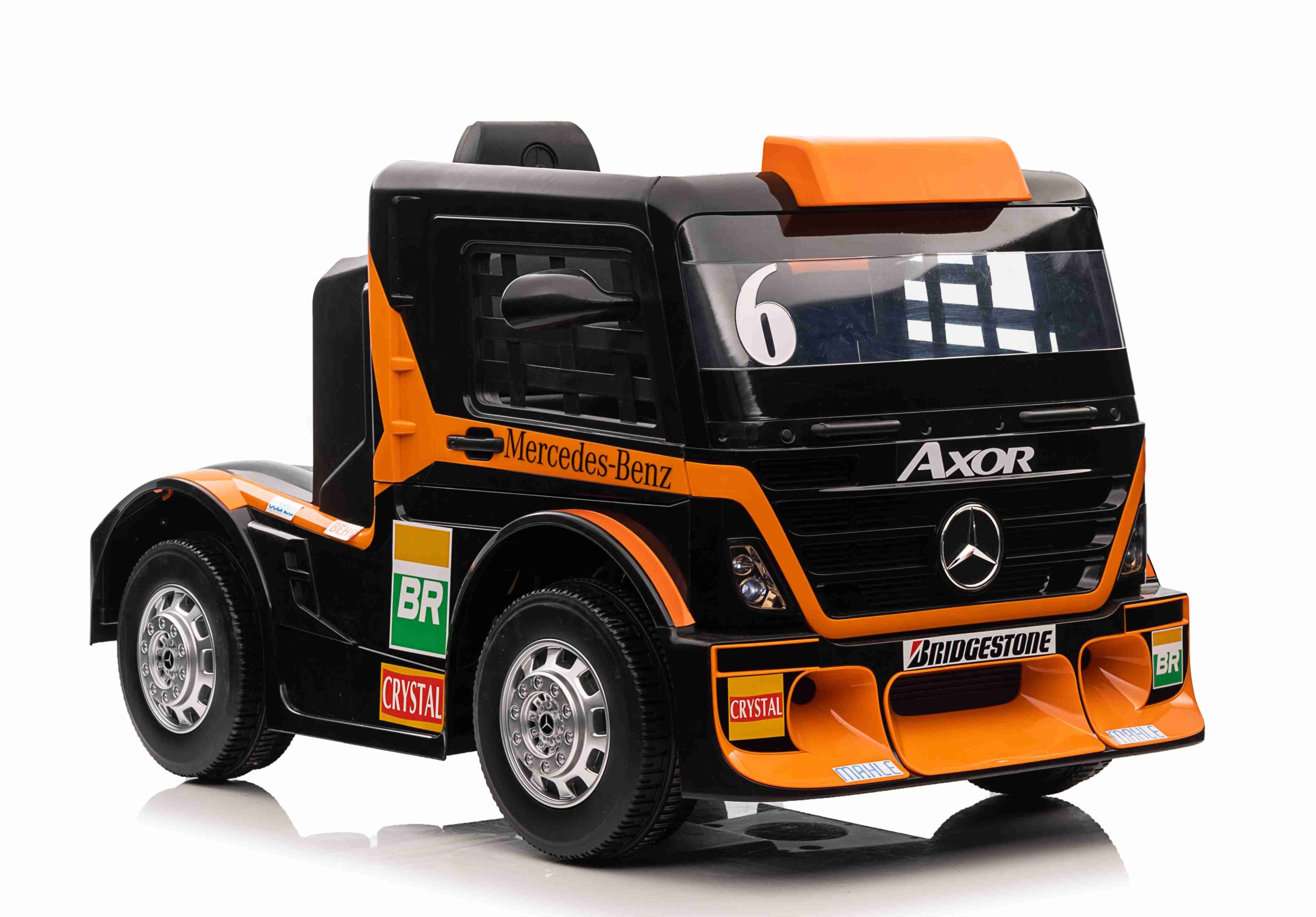 Elbil barn Lastbil Mercedes Axor inkl. Trailer - Orange