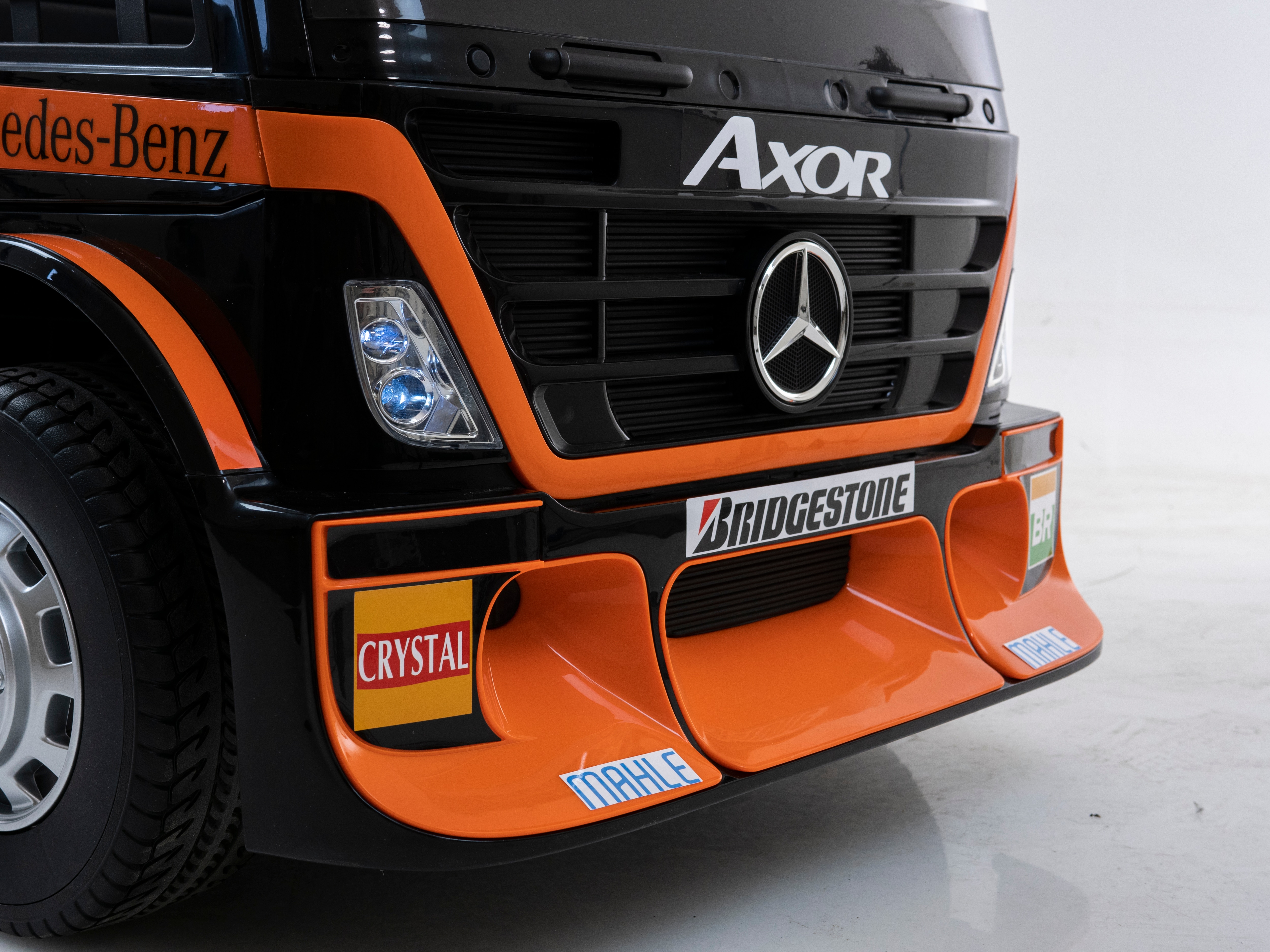 Elbil barn Lastbil Mercedes Axor inkl. Trailer - Orange