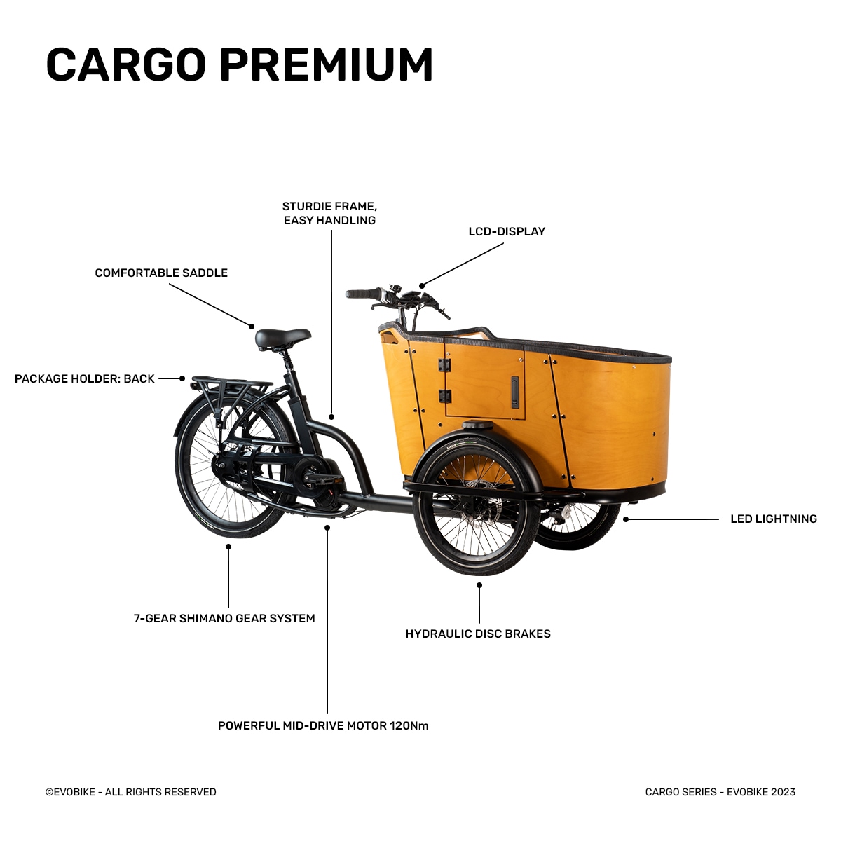 Evobike Cargo Premium Mid-Drive