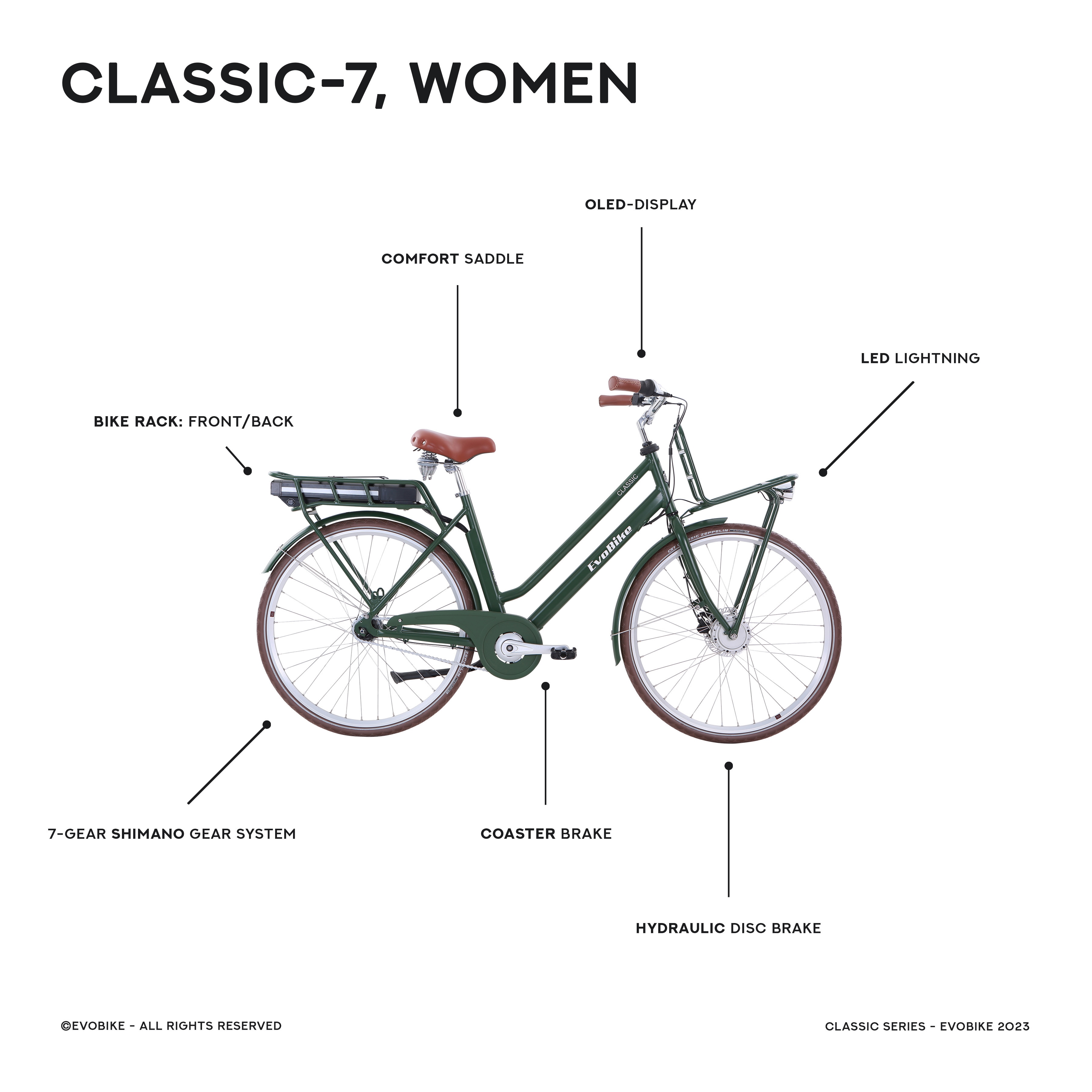 Elcykel EvoBike CLASSIC-7 - Dam