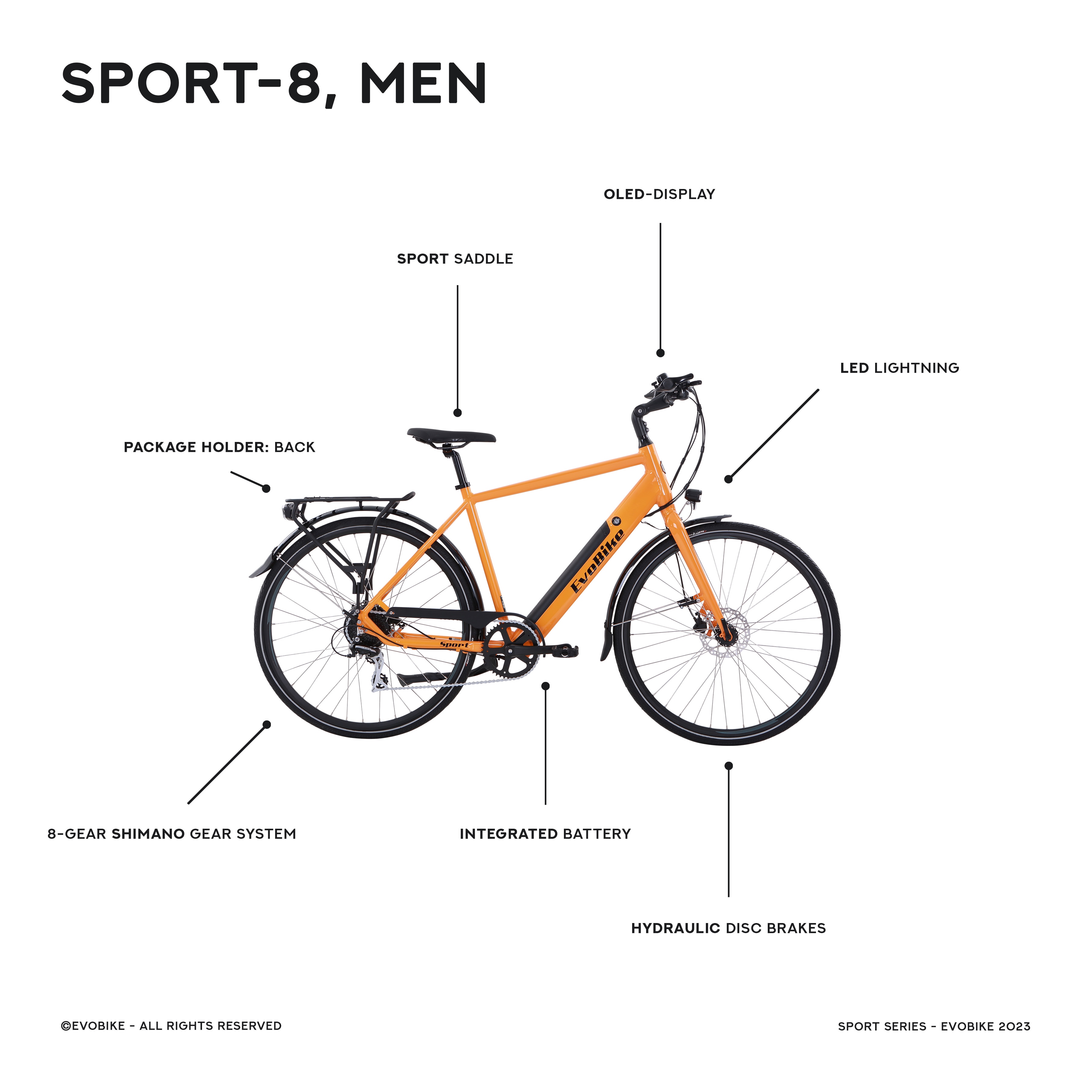 Elcykel EvoBike SPORT-8 - Herr